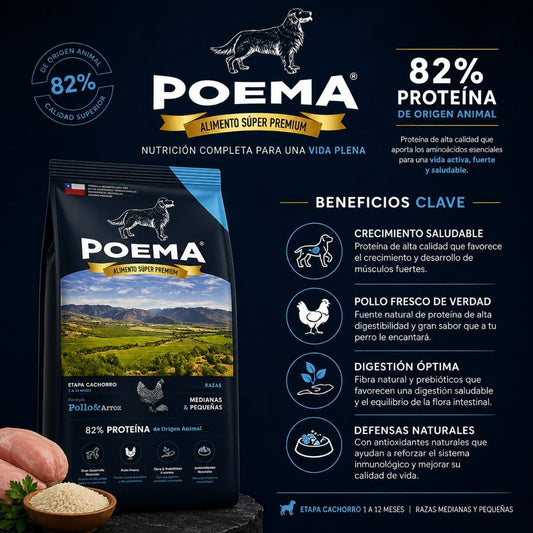 Poema Cachorro Pollo libre pastoreo & Salmón Hidrolizado Premium - Cosmos