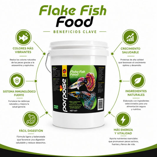 Porpoise Flake Fish Food 2.3 kg – Alimento en Hojuelas para Peces Ornamentales - Cosmos