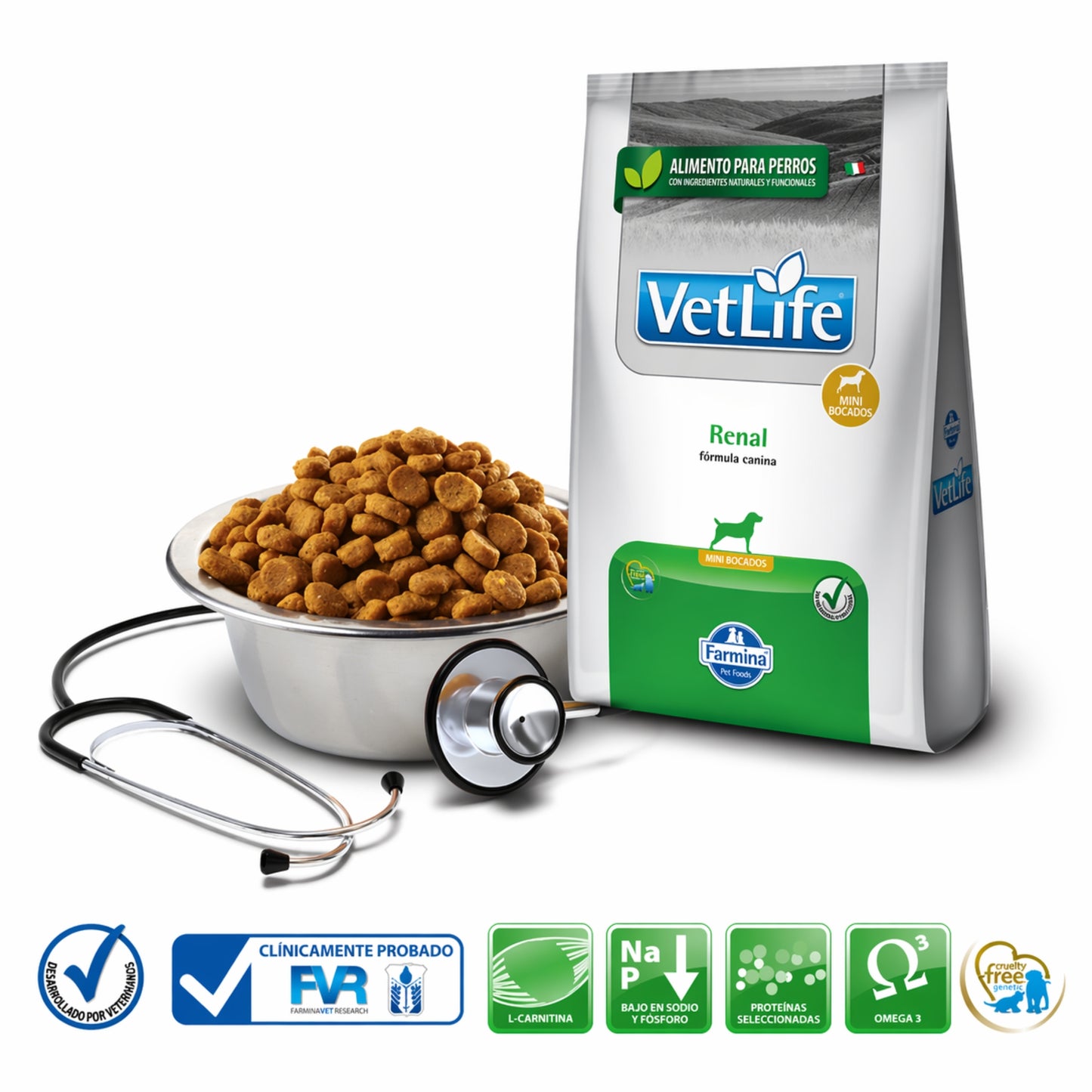 FARMINA Vet Life Renal Mini Canine – Dieta veterinaria para soporte renal en perros de razas pequeñas - Cosmos
