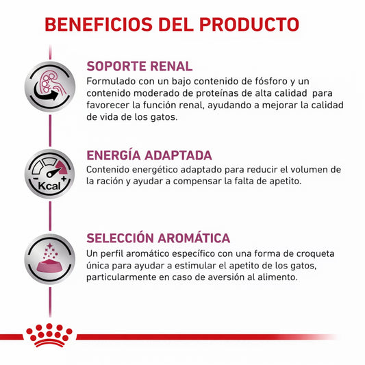 ROYAL CANIN® Renal Gato – Dieta veterinaria para el soporte de la función renal - Cosmos